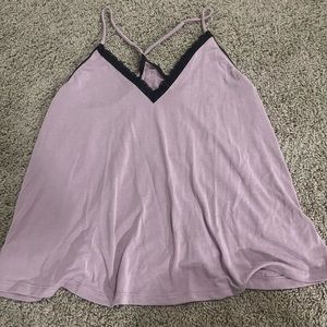 new purple and black lacy tank top